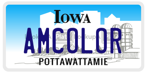 AMCOLOR license plate in Iowa