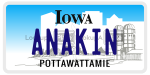 ANAKIN license plate in Iowa