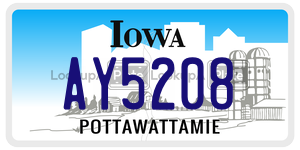 AY5208  license plate in IA