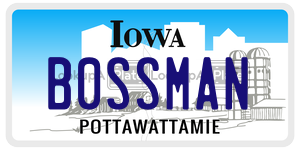 B0SSMAN  license plate in IA