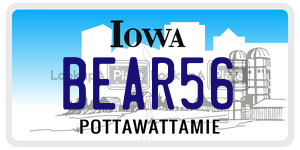 BEAR56  license plate in IA