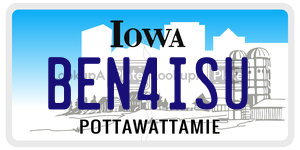 BEN4ISU  license plate in IA