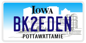 BK2EDEN  license plate in IA