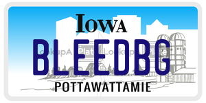 BLEEDBG  license plate in IA