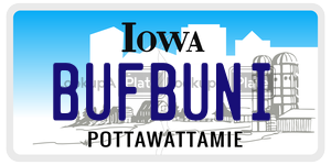 BUFBUNI  license plate in IA