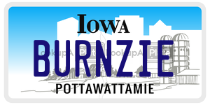 BURNZIE  license plate in IA