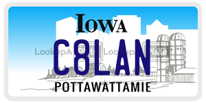 C8LAN license plate in Iowa