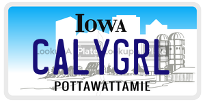 CALYGRL license plate in Iowa