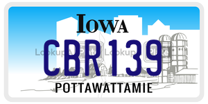 CBR139 license plate in Iowa