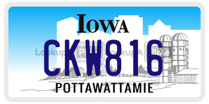 CKW816 license plate in Iowa