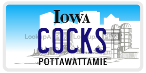 COCKS license plate in Iowa