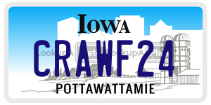 CRAWF24  license plate in IA