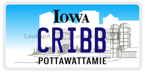 CRIBB license plate in Iowa