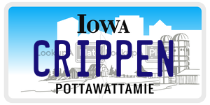 CRIPPEN license plate in Iowa
