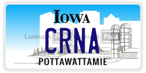 CRNA  license plate in IA