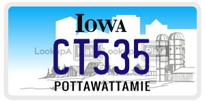 CT535  license plate in IA