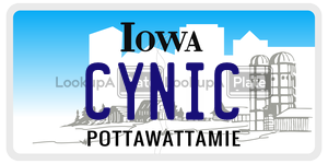 CYNIC  license plate in IA