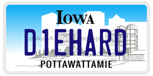 D1EHARD  license plate in IA