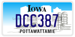 DCC387  license plate in IA