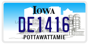 DE1416  license plate in IA