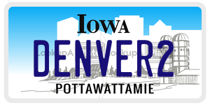 DENVER2  license plate in IA