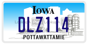 DLZ114  license plate in IA