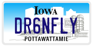 DR6NFLY license plate in Iowa