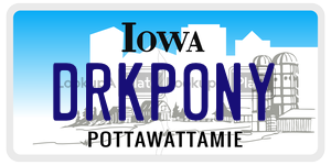 DRKPONY  license plate in IA