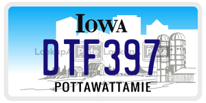 DTF397 license plate in Iowa