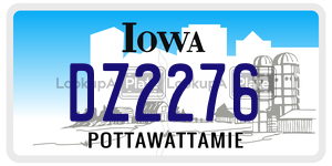 DZ2276  license plate in IA