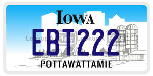 EBT222 license plate in Iowa