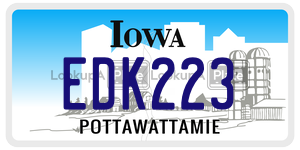 EDK223 license plate in Iowa