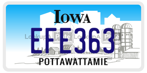 EFE363 license plate in Iowa