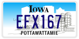 EFX167  license plate in IA