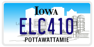 ELC410 license plate in Iowa