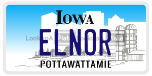 ELNOR license plate in Iowa