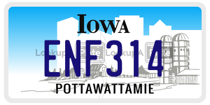 ENF314  license plate in IA