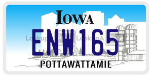 ENW165  license plate in IA
