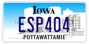ESP404 license plate in Iowa