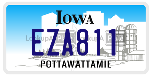 EZA811  license plate in IA