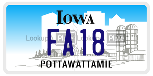FA18  license plate in IA