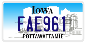FAE961 license plate in Iowa