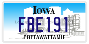 FBE191  license plate in IA