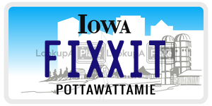 FIXXIT  license plate in IA
