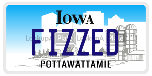 FIZZED  license plate in IA