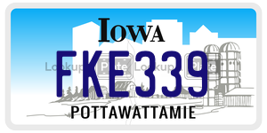 FKE339  license plate in IA