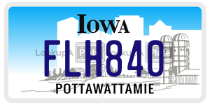 FLH840  license plate in IA