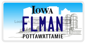 FLMAN  license plate in IA