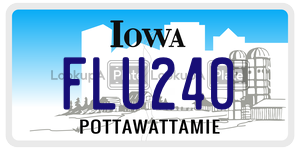 FLU240  license plate in IA