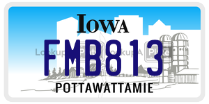 FMB813  license plate in IA